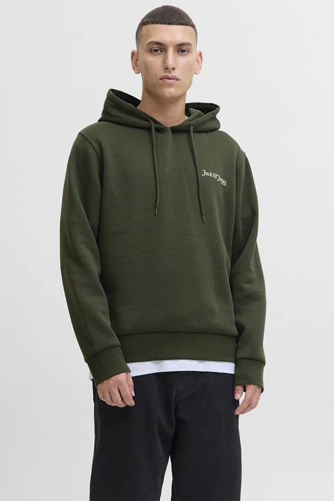 Jack & Jones, Худи с памук, бледо каки