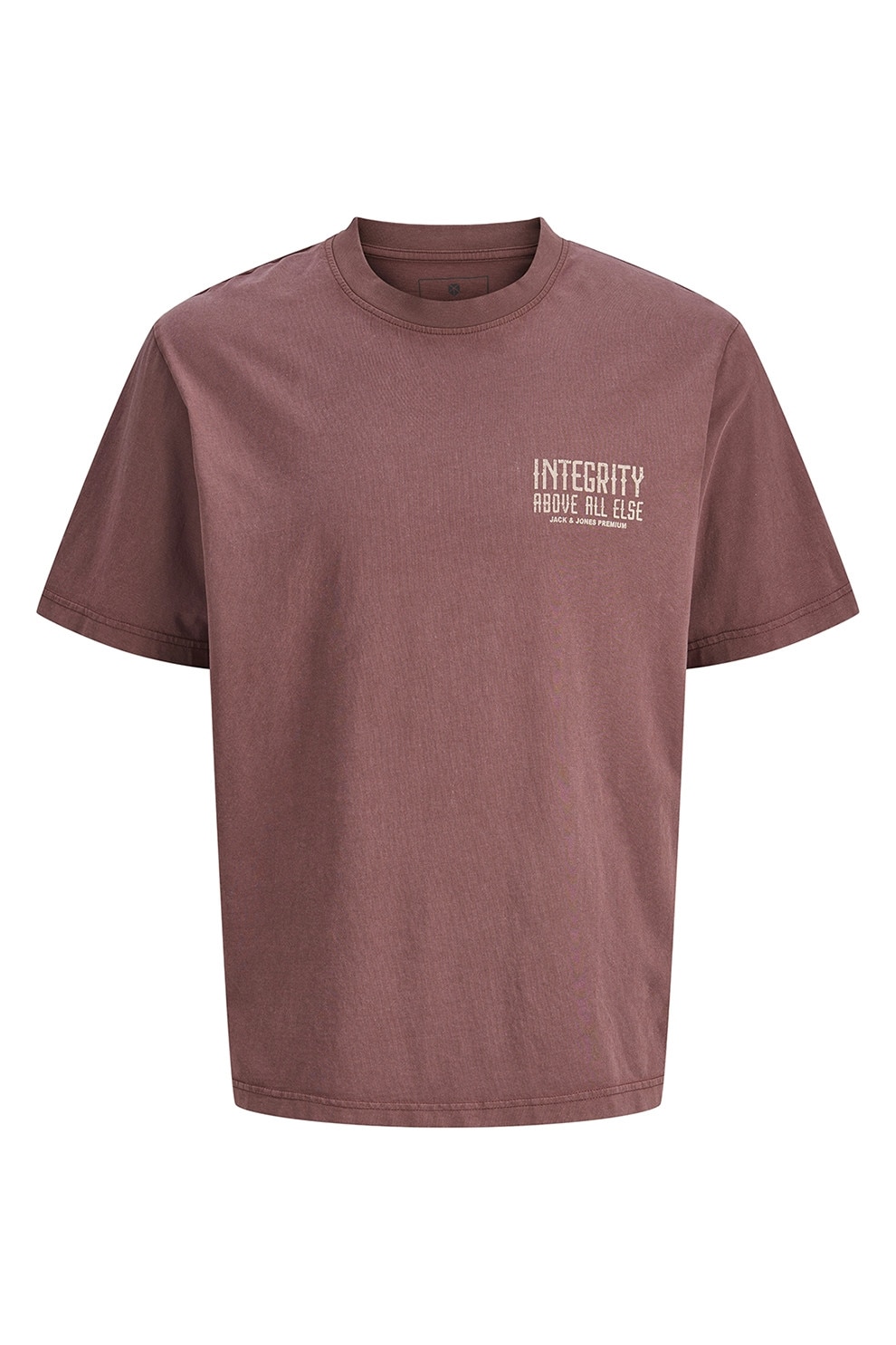 Jack & Jones, Tricou de bumbac organic cu imprimeu pe partea din spate, Rosu stins, L