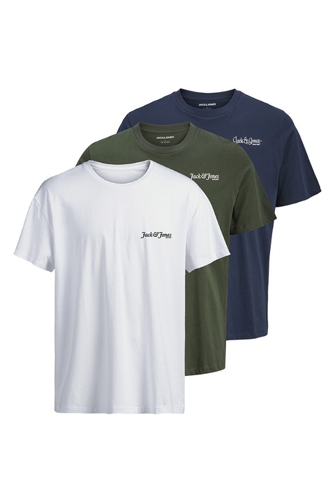 Jack & Jones, Kis logós póló szett - 3 db, Fehér/Zöld/Kék