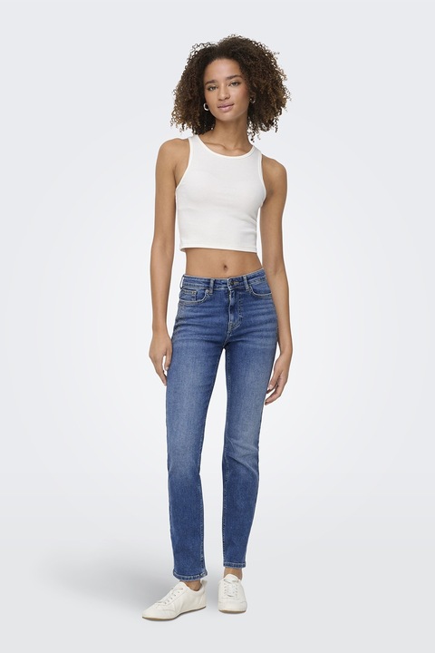 Only, Blugi slim fit cu strasuri, Albastru deschis, XS-L32