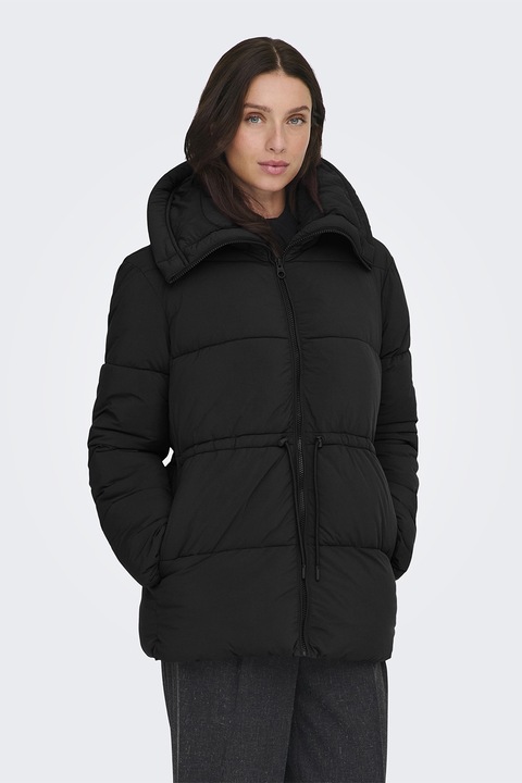 Only, Geaca parka cu guler inalt, Negru