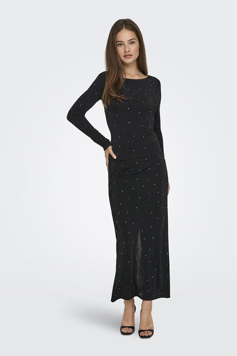 Jdy, Bluza slim fit cu decolteu amplu pe spate, Alb fildes/Negru