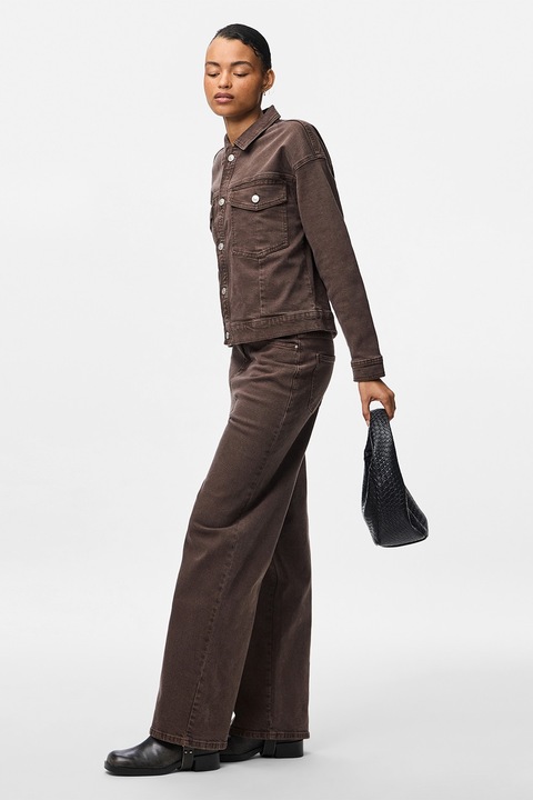 Pieces, Прави дънки, Тъмнокафяв, W26-L30