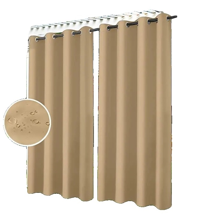 Kültéri függöny, sárga, 132x213cm, 2 db-os szett, vízálló, UV-védelem