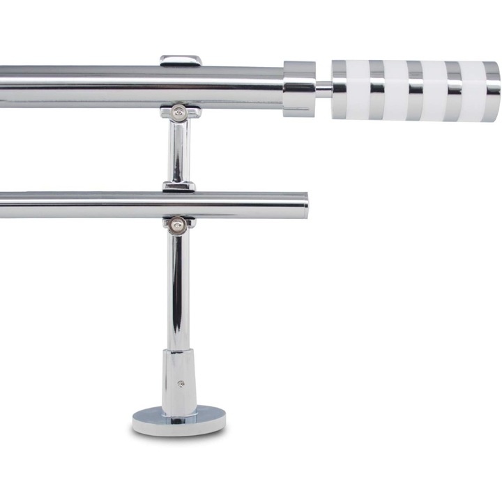 Karnisz dublu telescopic, 70-120 cm, 25x28 mm, metalic, argintiu