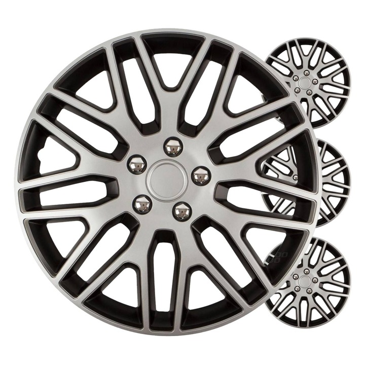 Set 4 capace roti AMIO Dakar 17", negru-silver