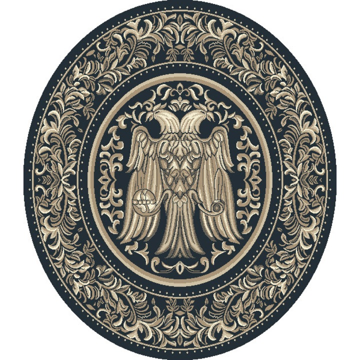 Covor Elena Bisericesc, Albastru, Rotund, 180cm x 180cm, R710074/62922