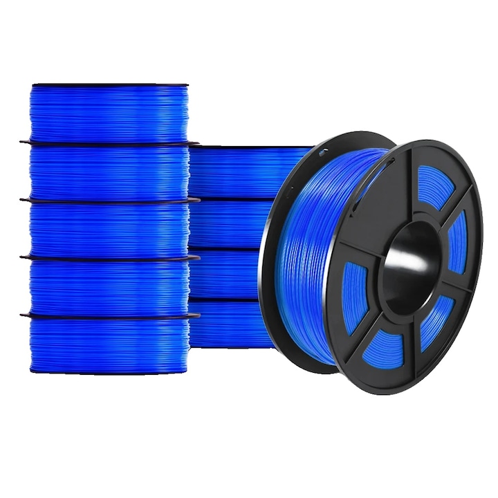 Filament 3D PETG, kék, 1.75 mm, 10 tekercses szett, biológiailag lebomló, tartós