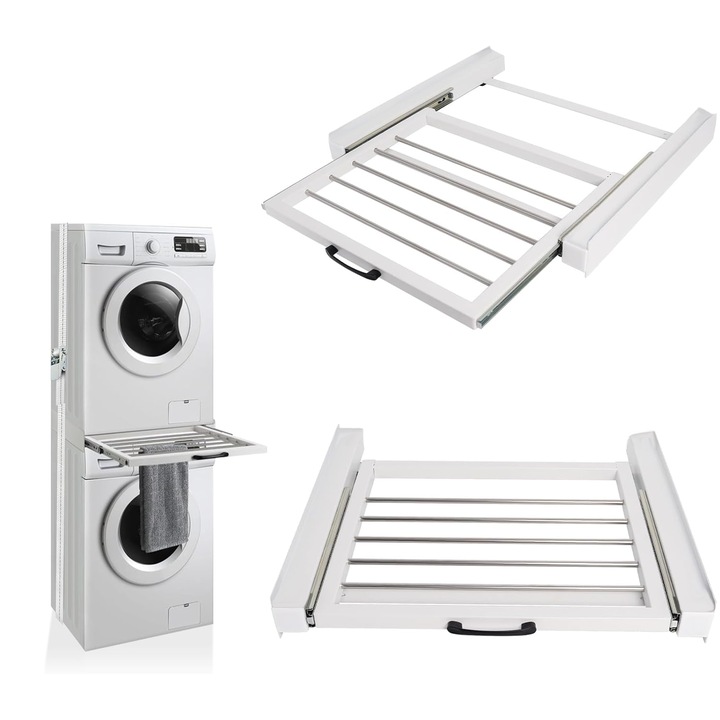 Kit Suprapunere Universal Masina de Spalat-Uscator, Piduules, Alb, 60x54x7.5cm