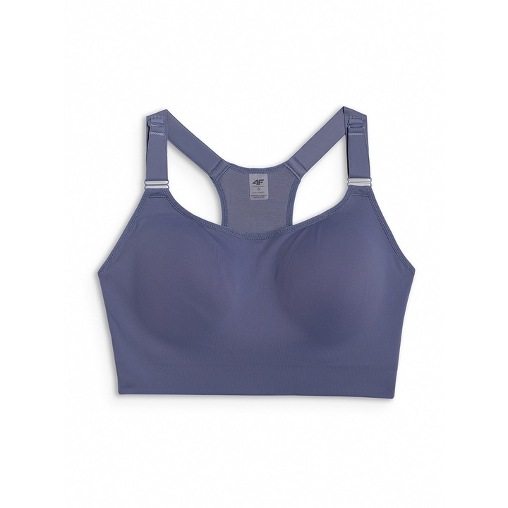 Bustiera Sport Femei, 4F, Sustinere Mare, Tehnologie 4FDry, Multi Active, Bleumarin