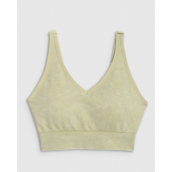 Női Sport Jóga Melltartó, 4F, Közepes Tartás, Állítható Pántok, Fokozott Kényelem, Világoszöld