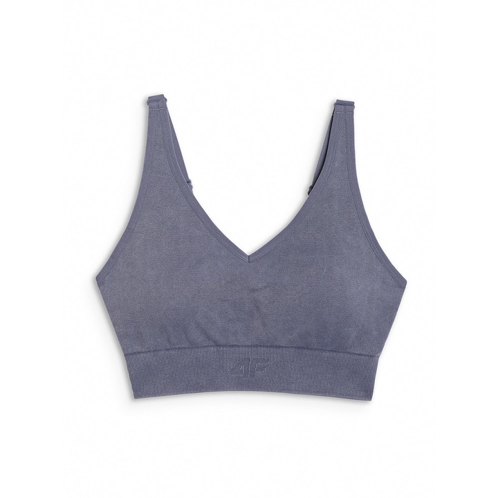 Bustiera Sport Yoga Femei, 4F, Sustinere Medie, Bretele Reglabile, Confort Sporit, Bleumarin, Bleumarin