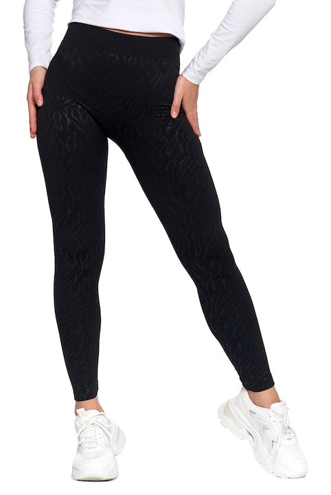 Moraj női bélelt leggings, magas derék, széles pánt, poliészter/elasztán, fekete, L-XL INTL