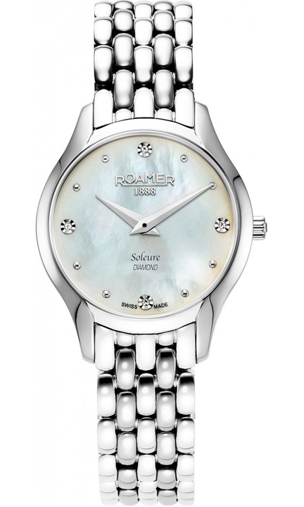 Ceas de dama ROAMER 547857 41 25 50 argintiu clasic cu diamante