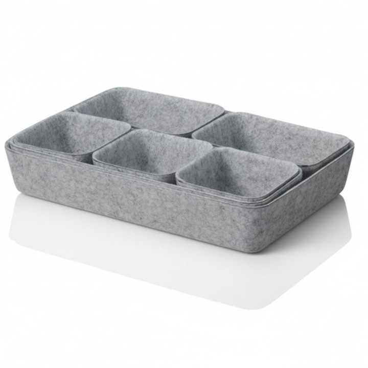 SMART filc fiókrendező, 7 rekeszes, világosszürke - világosszürke