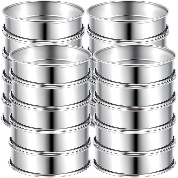 Set 20 forme prajituri din inox Jeffouoo, 3 inch, design cu margini rotunjite, usor de curatat