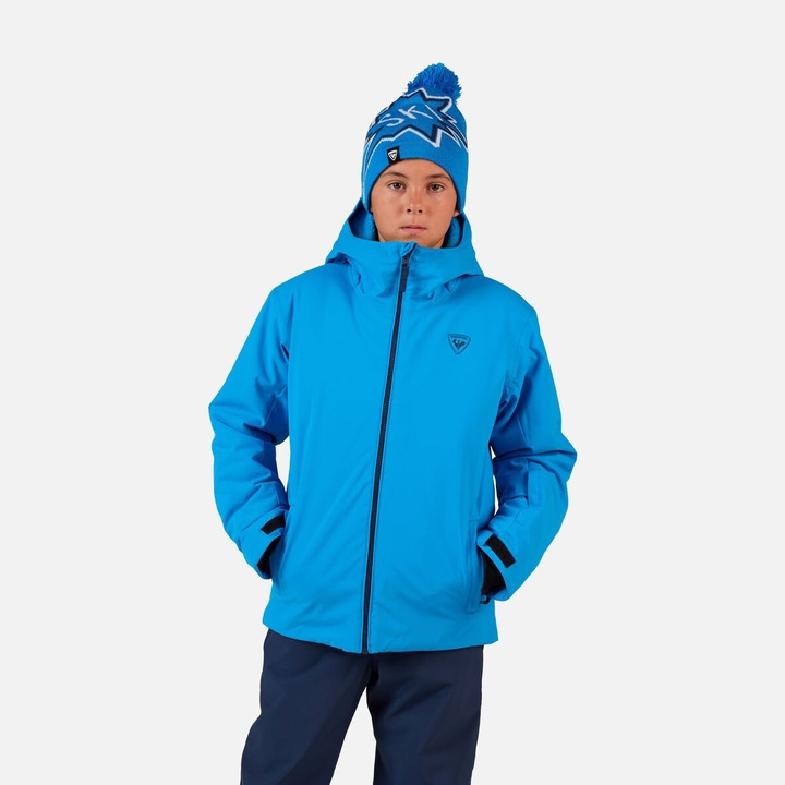 Geaca ski Rossignol JR STRAWPILE JKT, culoare albastru, pentru juniori, marime 8 ani