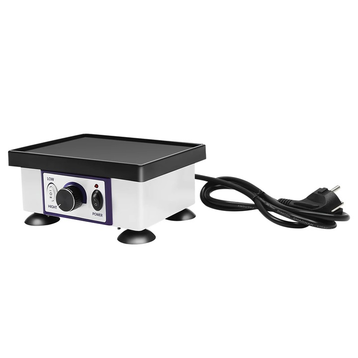 Vibrator dental pentru ipsos, Agitator/Oscilator de laborator, 120 W, 2 trepte, Viteza variabila, Pentru amestec ipsos si turnare modele, Alb