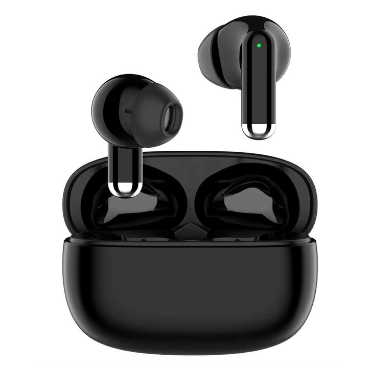 Casti audio wireless Lumaudio NanoBeat, Bluetooth 5.3, bass puternic, rezistente la apa IPX5, Negru