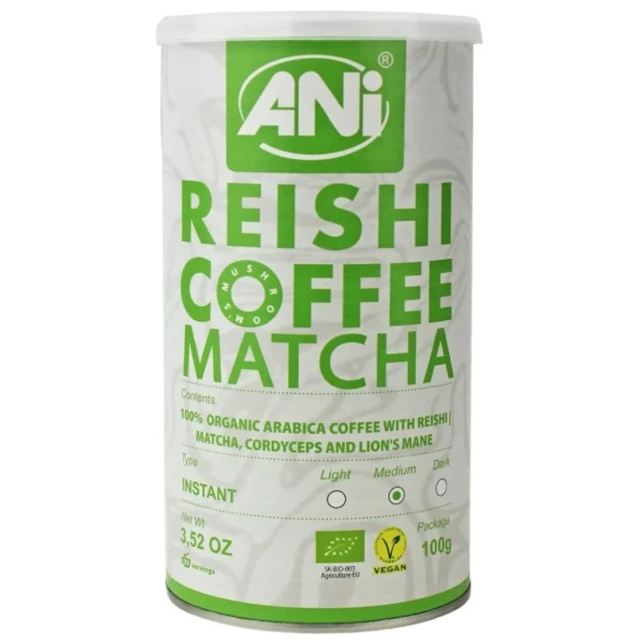 Cafea instant arabica cu reishi si matcha bio, 100 g, ANI