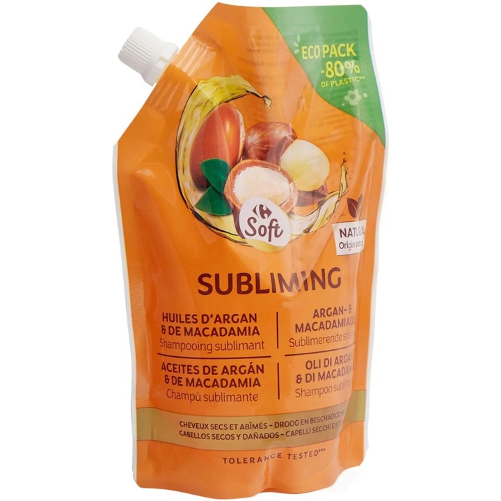 Rezerva sampon cu uleiuri de argan si de nuca de macadamia, 500 ml, set 12 bucati