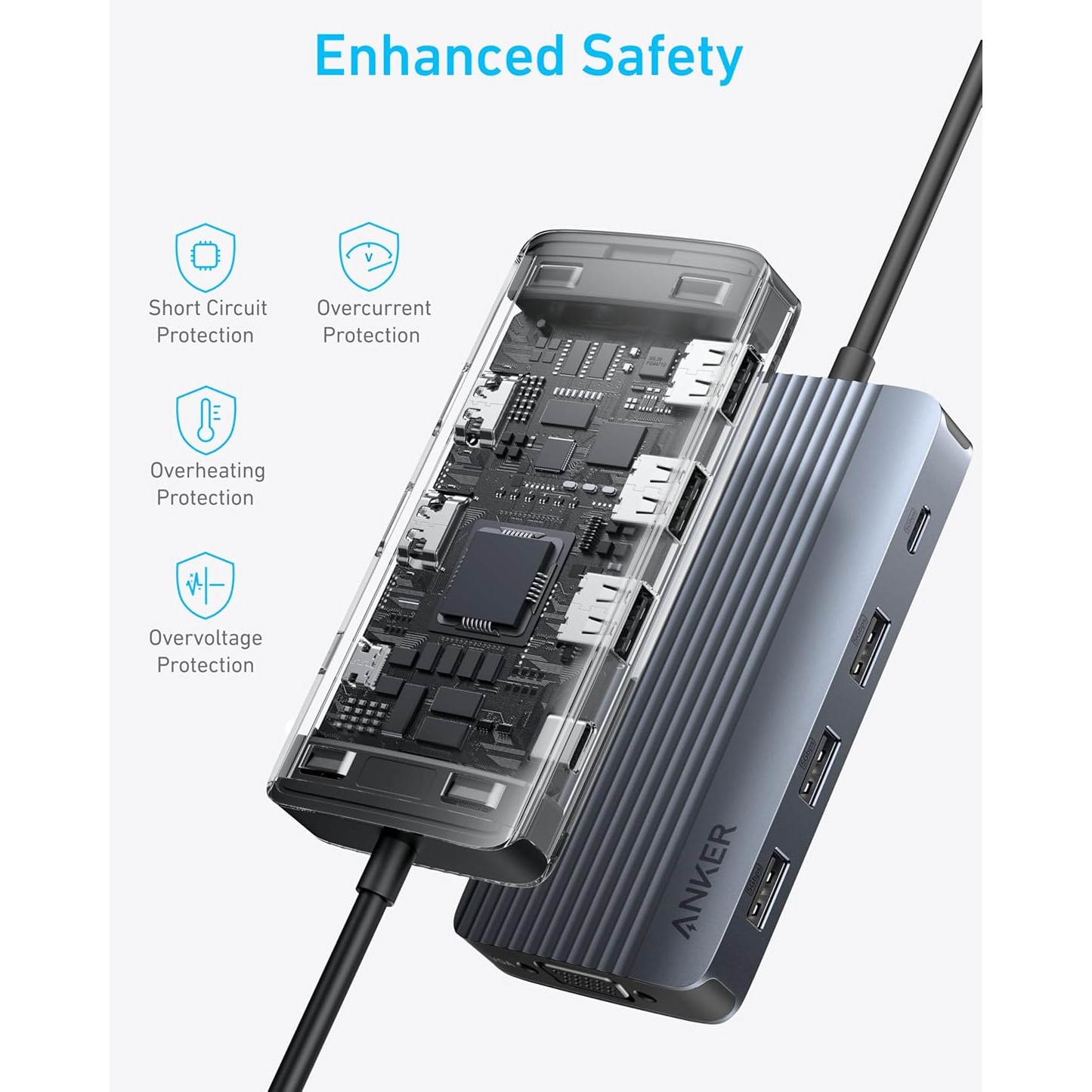 Hub Anker USB-C 8 in 1, USB-C Docking Station Triple Display