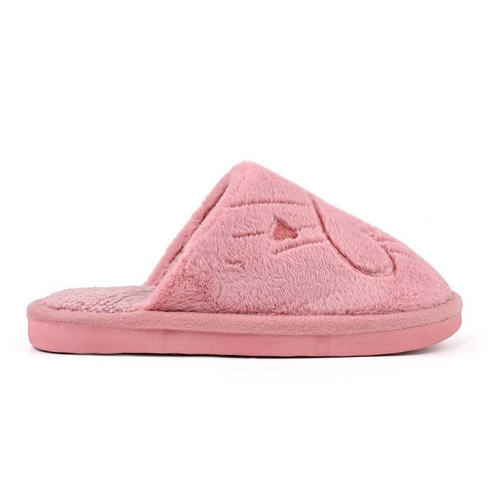 Papuci de casa Dama pufosi, Cu inima, Cu Imblaniti, PD1071, Roz, 38-39