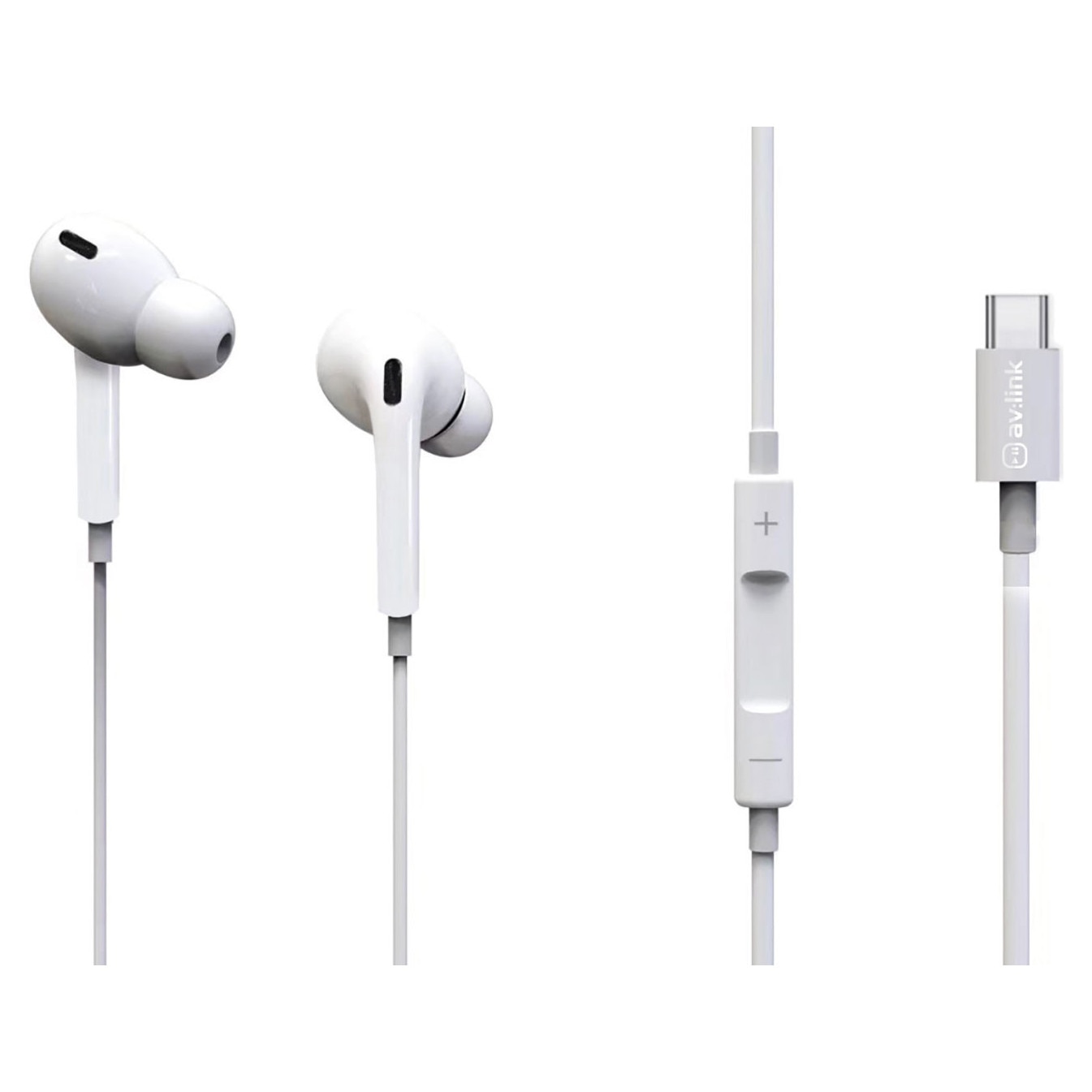 Casti USB-C In Ear av:link, sunet HiFi, microfon hands-free, 1.2m, negru