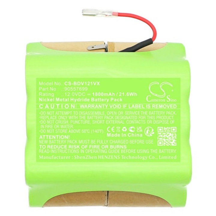 Cameron sino ni-mh akkumulátor, 12.0v, 1800mAh, kompatibilis black&decker 90557699 -vel