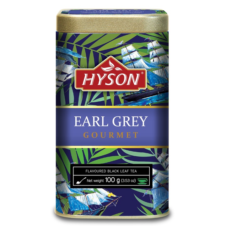 Hyson Earl Grey Fémdobozos Prémium Szálas ízesített fekete tea 100g