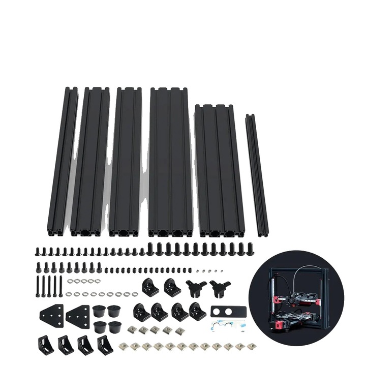 Kit cadru din aluminiu 2020, usor de asamblat, finisaj anodizat neted, pentru imprimante 3D