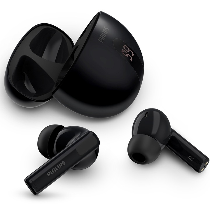 Слушалки In-Ear PHILIPS TAT2520BK/00, True Wireless, Bluetooth, 2 микрофона, ANC, Автономност 20 часа, IPX4, Черен