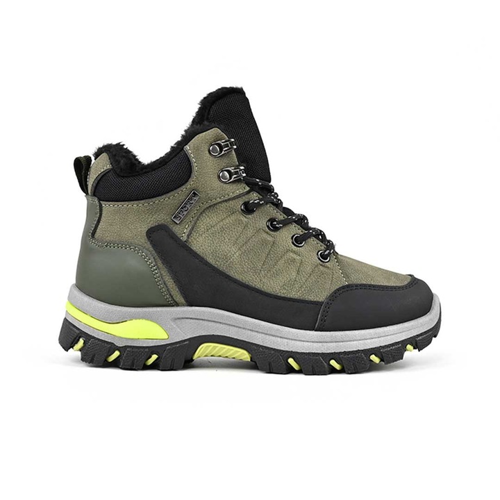 Ghete de dama, Din piele ecologica cu interior imblanit, GD1117, Verde 39