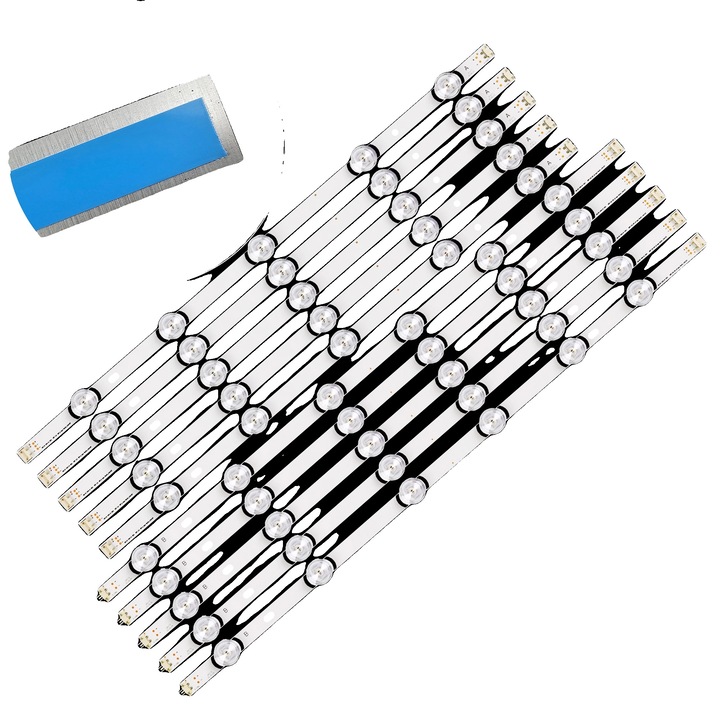 Benzi LED, 10 bucati, 1152 mm lungime, 11 LED-uri pe banda, 6 V, pentru televizoare de 55 inch