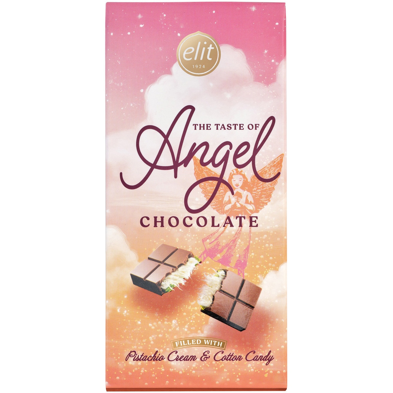 Ciocolata cu crema de fistic și vata de zahar Angel, 85g