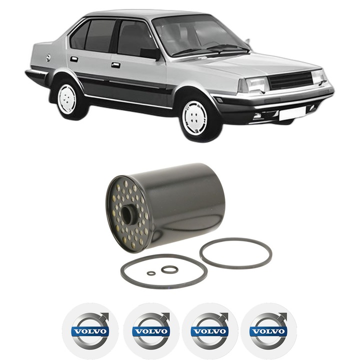 Filtru combustibil VOLVO 340-360 Saloon (344) 1.6 Diesel din 1984-1991 KW 40 CP 54 CMC 1596, Bosch, Auto, 4x Stickere auto cu VOLVO