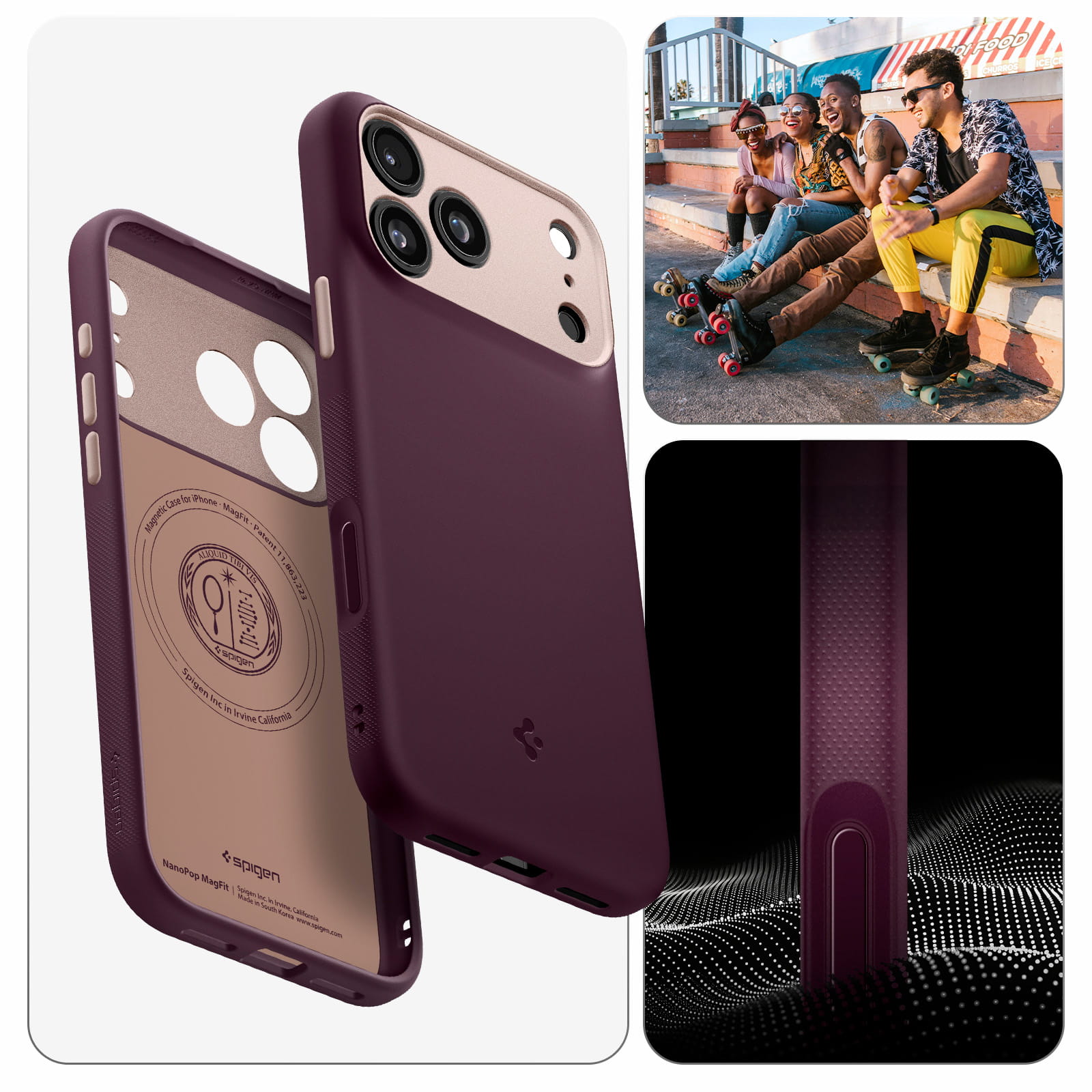 Husa, Spigen Nano Pop Mag pentru iPhone 17 Pro, Bordo-Roz