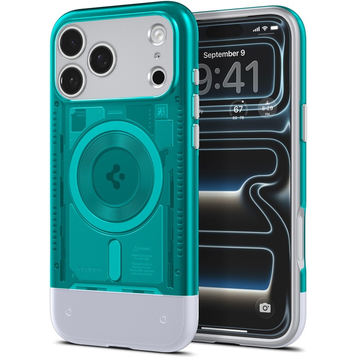 Калъф, Spigen Classic C1 Mag за iPhone 17 Pro, Тюркоаз