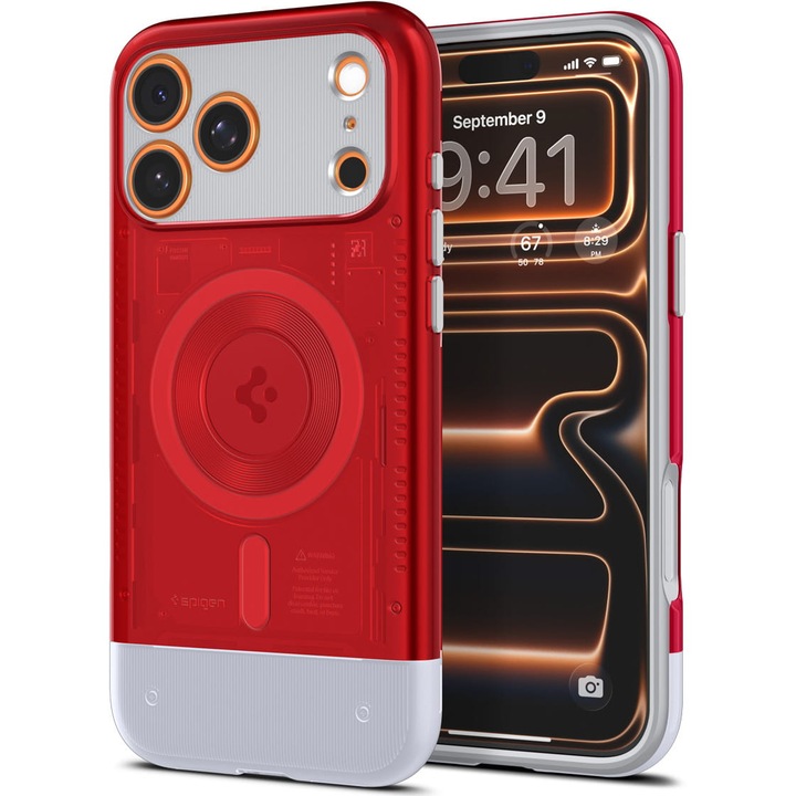 Калъф, Spigen Classic C1 Mag за iPhone 17 Pro Max, Червено