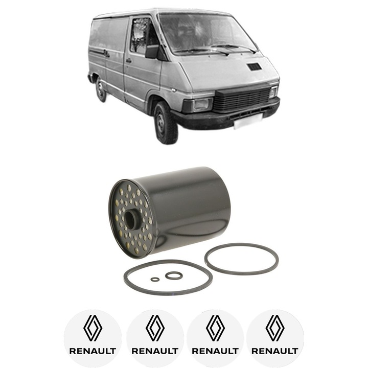 Filtru combustibil RENAULT TRAFIC Van (T_, P_, V_) 2.1 D 4x4 din 1986-1989 KW 43 CP 58 CMC 2068, Bosch, Auto, 4x Stickere auto cu RENAULT