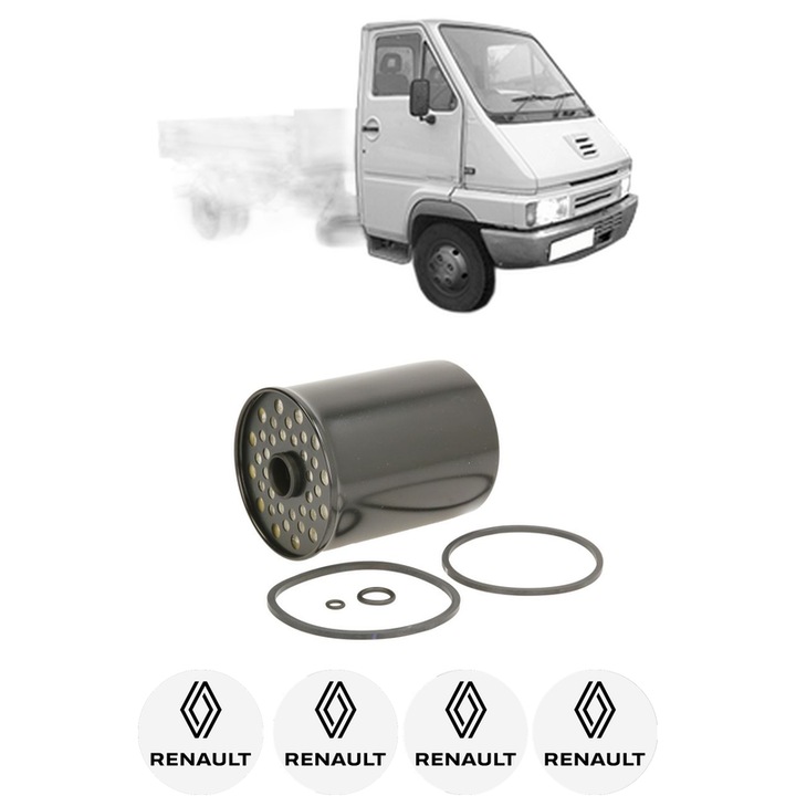 Filtru combustibil RENAULT TRAFIC Platform/Chassis (T_, P_, V_) 2.1 D din 1980-1985 KW 43 CP 58 CMC 2068, Bosch, Auto, 4x Stickere auto cu RENAULT
