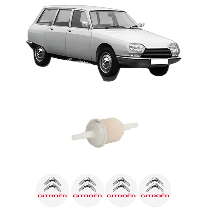 Filtru combustibil CITROEN GS Break A 1.3 din 1979-1986 KW 48 CP 65 CMC 1299, Bosch, Auto, 4x Stickere auto cu CITROEN