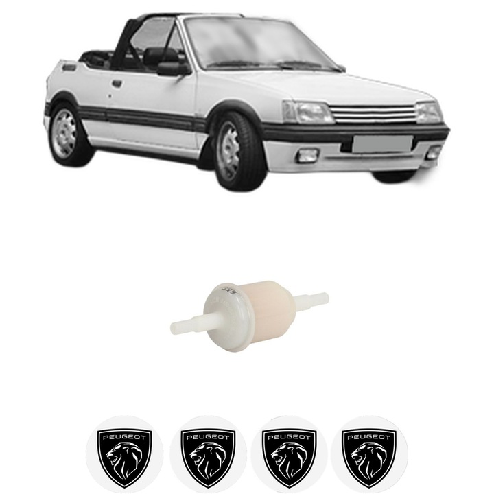 Filtru combustibil PEUGEOT 205 I Convertible (741B, 20D) 1.4 CJ din 1989-1994 KW 49 CP 67 CMC 1360, Bosch, Auto, 4x Stickere auto cu PEUGEOT