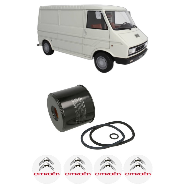 Filtru combustibil CITROEN C35 Van 2.2 D din 1973-1980 KW 45 CP 61 CMC 2175, Bosch, Auto, 4x Stickere auto cu CITROEN