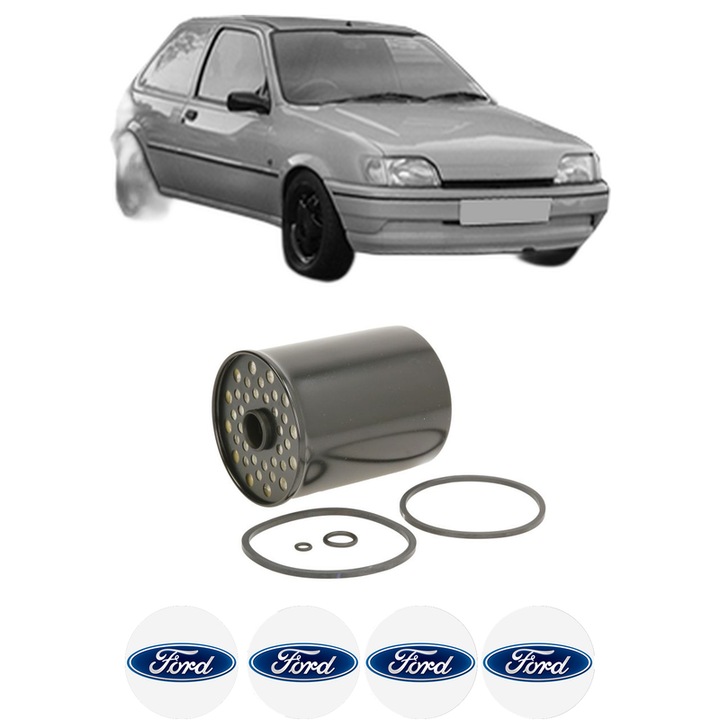 Filtru combustibil FORD FIESTA Box Body/MPV (F3L, F5L) 1.8 D din 1991-1996 KW 44 CP 60 CMC 1753, Bosch, Auto, 4x Stickere auto cu FORD