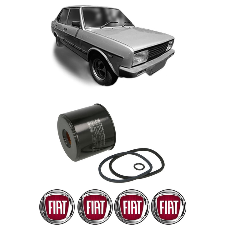Filtru combustibil FIAT 131 (131_) 2.0 D din 1978-1987 KW 44 CP 60 CMC 1995, Bosch, Auto, 4x Stickere auto cu FIAT