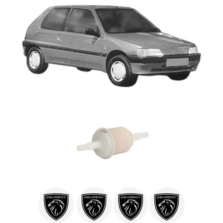 Filtru combustibil PEUGEOT 106 I (1A, 1C) 1.0 din 1991-1996 KW 33 CP 45 CMC 954, Bosch, Auto, 4x Stickere auto cu PEUGEOT