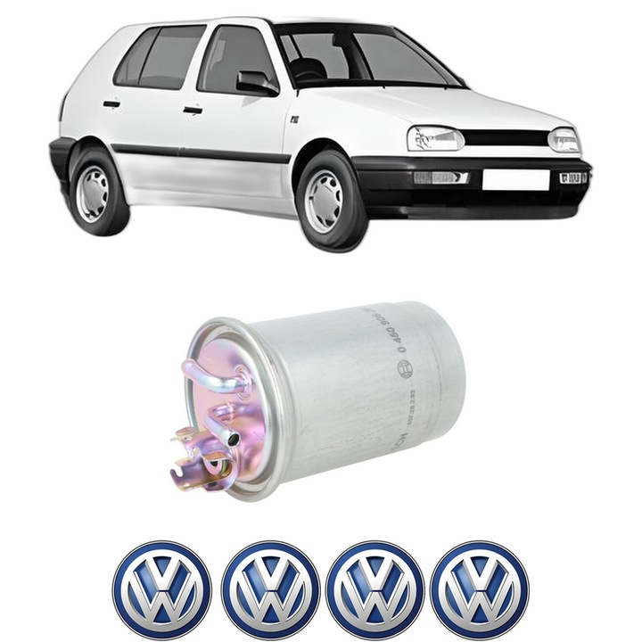 Filtru combustibil Volkswagen GOLF III (1H1) 1.9 TDI din 1996-1997 KW 81 CP 110 CMC 1896, Bosch, Auto, 4x Stickere auto cu Volkswagen