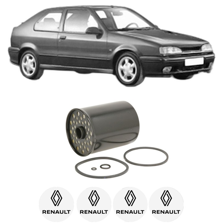 Filtru combustibil RENAULT 19 II (B/C53_) 1.9 D (B/C53J) din 1992-1995 KW 47 CP 64 CMC 1870, Bosch, Auto, 4x Stickere auto cu RENAULT