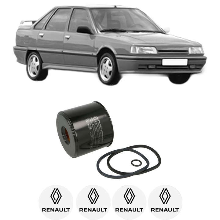 Filtru combustibil RENAULT 21 Saloon (L48_) 1.9 D (L48H, L48I) din 1989-1993 KW 47 CP 64 CMC 1870, Bosch, Auto, 4x Stickere auto cu RENAULT
